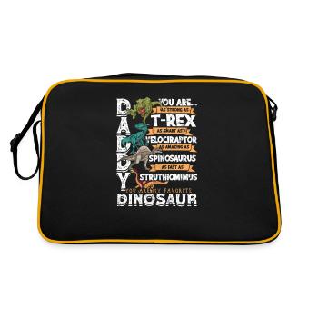 Papa, du bist so stark wie Trex so schlau wie - Retro Tasche - Schwarz/Gold - Hinten