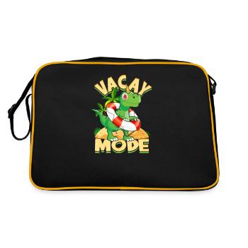 Vacay Mode Dinosaure Mignon - trex - Sac Retro - noir/or - Dos