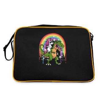 Licorne Dinosaure Rainbow Galaxy - éteint - Sac Retro - noir/or - Dos
