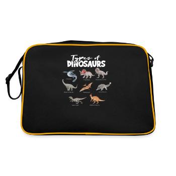 Types Of Dinosaurs Dino Identification - dinosaur - Retro Bag - black/gold - Back