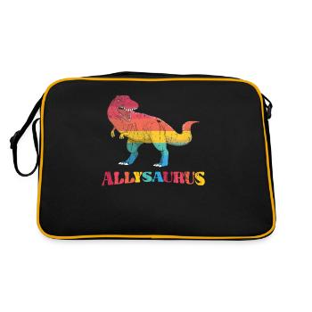 Allysaurus - dinosaur lover - Retro Bag - black/gold - Back