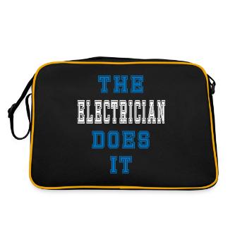The Elektriker does it Elektriker Geschenk - Retro Tasche - Schwarz/Gold - Hinten
