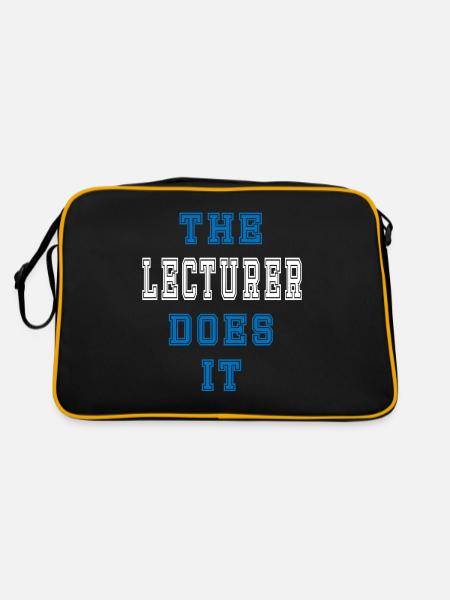 The Lektor does it Lektor Geschenk - Retro Tasche - Schwarz/Gold - Hinten