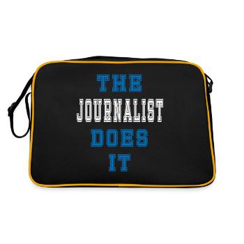 The Journalist does it Journalist Geschenk - Retro Tasche - Schwarz/Gold - Hinten