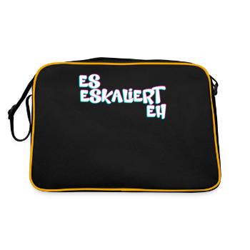 Es Eskaliert Eh Techno Rave - Retro Tasche - Schwarz/Gold - Hinten