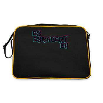 Es Eskaliert Eh Techno Rave - Retro Tasche - Schwarz/Gold - Hinten