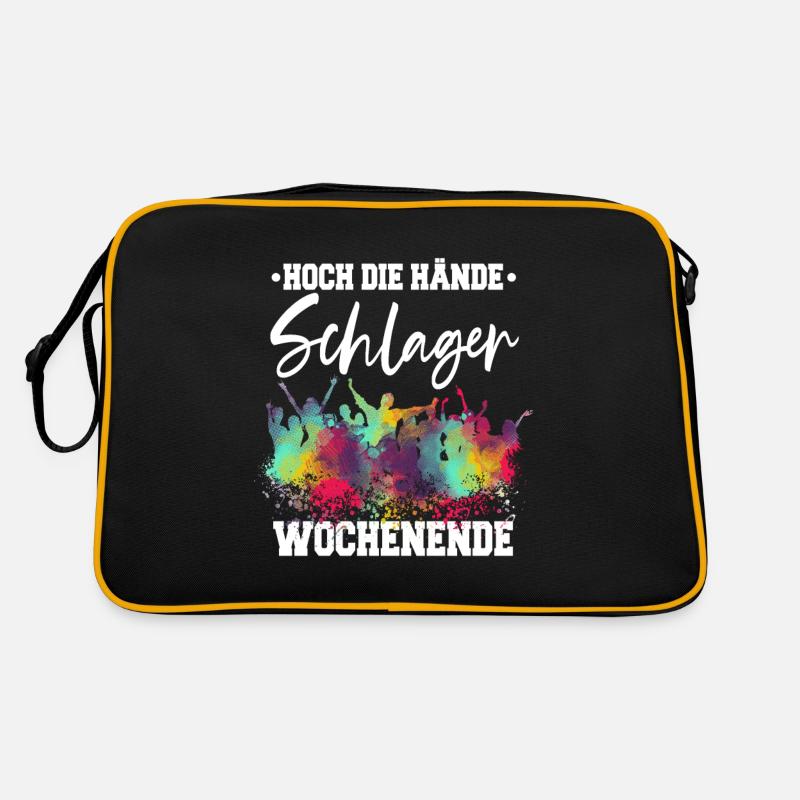 Schlagerparty Schlager - Retro Tasche - Schwarz/Gold