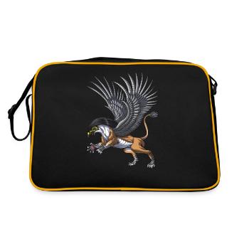 Ancient Egyptian Mythology Deity Hieracosphinx - Retro Bag - black/gold - Back