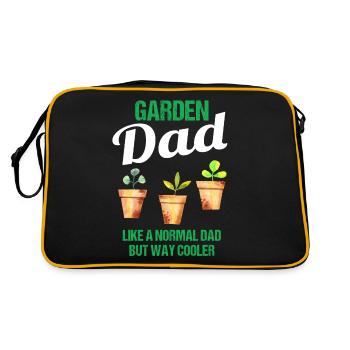 Jardin Papa Drôle Dire Cadeau Hommes - Sac Retro - noir/or - Dos