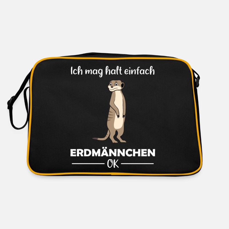 Erdmännchen Liebhaber Lustiger Spruch Geschenk - Retro Tasche - Schwarz/Gold