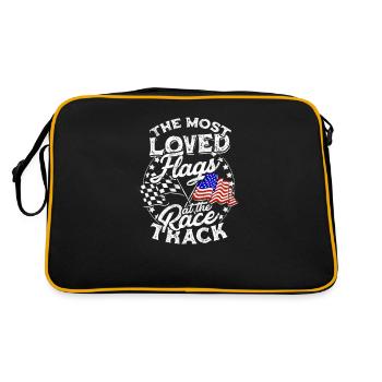 Die beliebtesten Flaggen an der Rennstrecke - Schmutz - Retro Tasche - Schwarz/Gold - Hinten