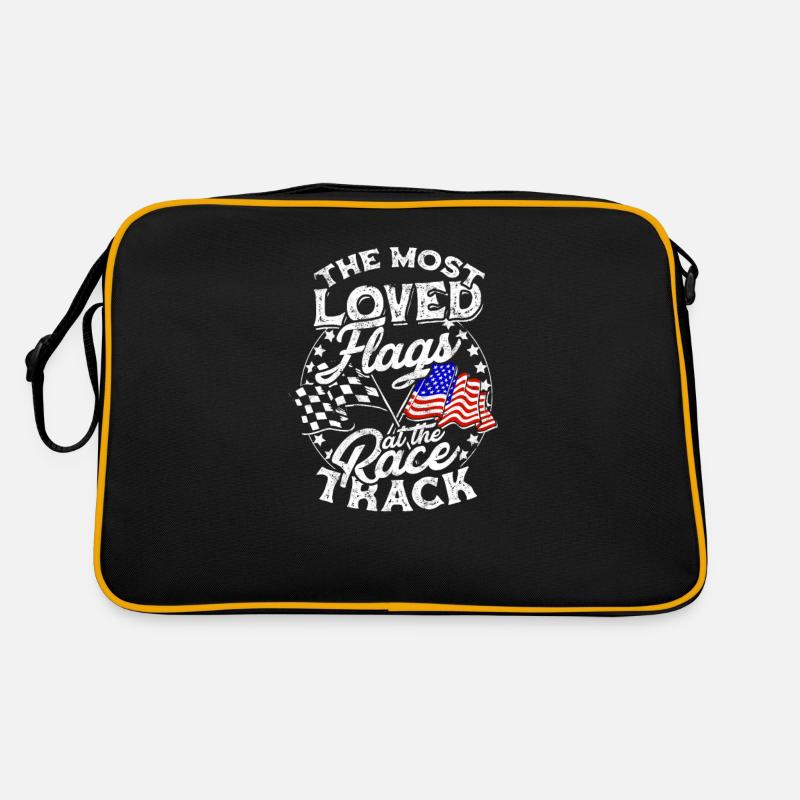 Les drapeaux les plus aimés sur la piste de course - terre battue Sac Retro