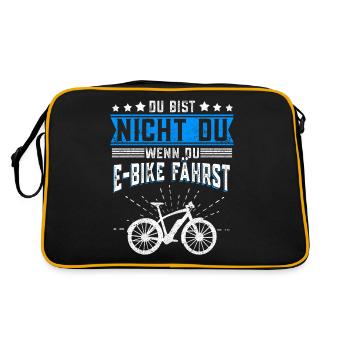 Du bist nicht du Fahhrad E-Bike Elektro Fahrrad - Retro Tasche - Schwarz/Gold - Hinten