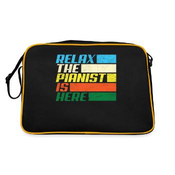 Funny Piano Player Piano Piano Pianist - Retro Bag - black/gold - Back