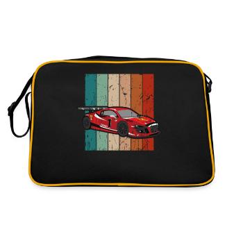 Voiture de course avec fond de couleur rétro - racer - Sac Retro - noir/or - Dos