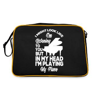 Funny Piano Player Piano Piano Pianist - Retro Bag - black/gold - Back