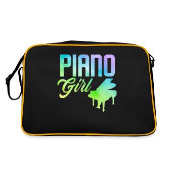 Funny Piano Player Piano Piano Pianist - Retro Bag - black/gold - Back