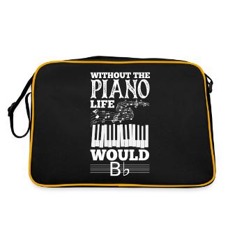 Funny Piano Player Piano Piano Pianist - Retro Bag - black/gold - Back