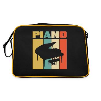 Funny Piano Player Piano Piano Pianist - Retro Bag - black/gold - Back