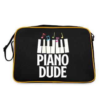 Funny Piano Player Piano Piano Pianist - Retro Bag - black/gold - Back