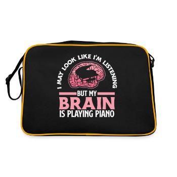 Funny Piano Player Piano Piano Pianist - Retro Bag - black/gold - Back