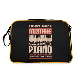 Funny Piano Player Piano Piano Pianist - Retro Bag - black/gold - Back