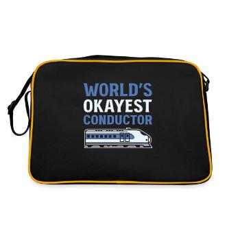Worlds Okayest Conductor Train Locomotive - Retro Tasche - Schwarz/Gold - Hinten