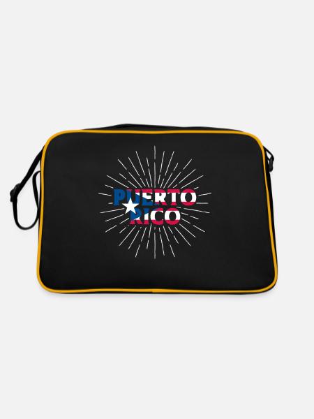Puerto Rico Puerto Rico Herkunft - Retro Tasche - Schwarz/Gold - Hinten