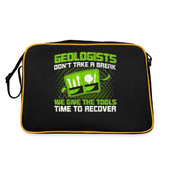 Geologists don't take a break Tools recover - Retro Bag - black/gold - Back