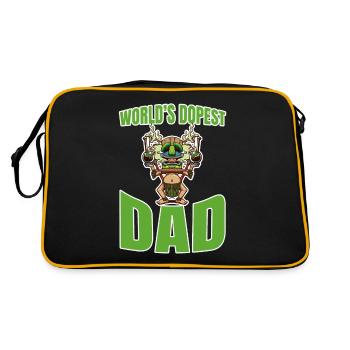 World's Dopest Dad - Retro Tasche - Schwarz/Gold - Hinten