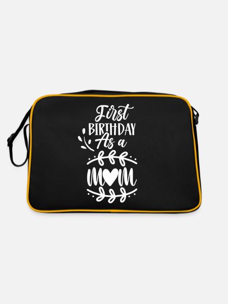 First birthday as mother party mom mom - Retro Bag - black/gold - Back
