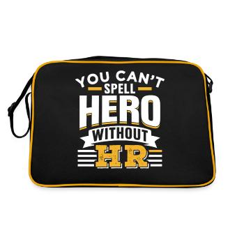 Held Kann Man Nicht Ohne Hr Buchstabieren Personal - Retro Tasche - Schwarz/Gold - Hinten