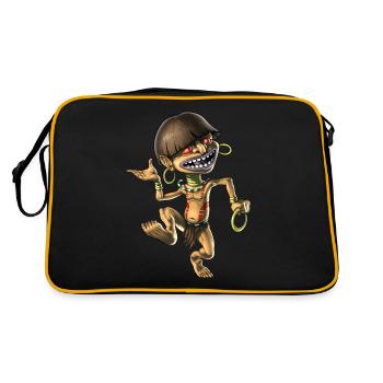 Aztec Mythical Creature Chaneque - Retro Bag - black/gold - Back