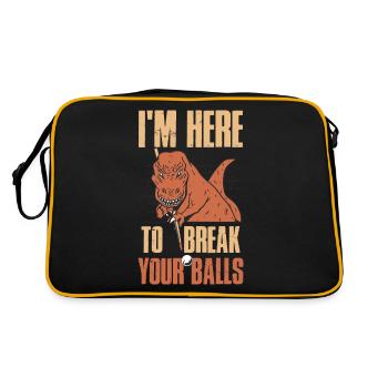 At Here To Break Your Balls Billiards Gift - Retro Bag - black/gold - Back