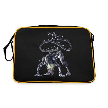 Aztec Mythical Creature Ahuizotl - Retro Bag - black/gold - Back