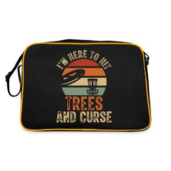 Ich Bin Hier, Um Trees Disc Golf Vintage Ultimate - Retro Tasche - Schwarz/Gold - Hinten