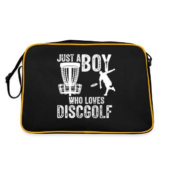 Junge, Der Disc Golf Vintage Ultimate Frisbee - Retro Tasche - Schwarz/Gold - Hinten