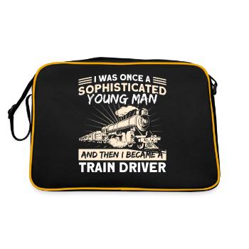 Puis je suis devenu conducteur de locomotive - Sac Retro - noir/or - Dos