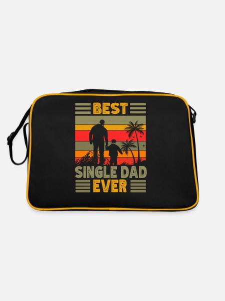 Best Single Father Ever Dad - Retro Bag - black/gold - Back