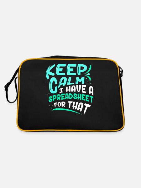 Ich Habe Ein Spreadsheet Dafür Tabelle Buchhalter - Retro Tasche - Schwarz/Gold - Hinten