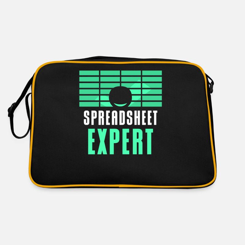 Spreadsheet Experte Buchhalter Tabelle Arbeit Retro Tasche
