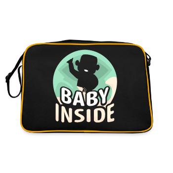 Bébé à l’intérieur Bébé enceinte Annonce à l’intérieur - Sac Retro - noir/or - Dos