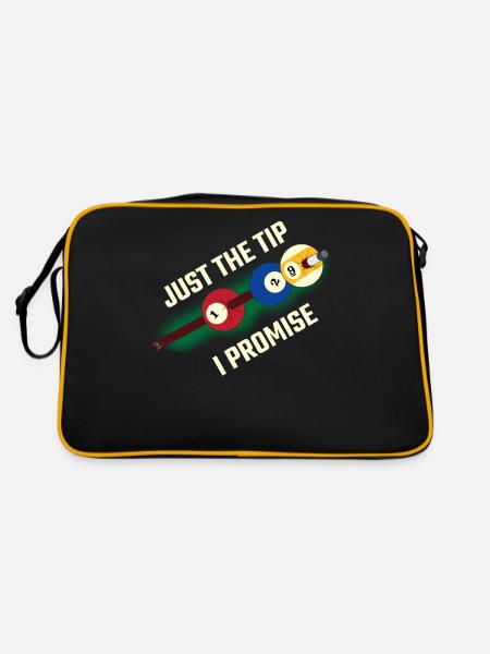 Just The Tip I Promise Billard Geschenk - Retro Tasche - Schwarz/Gold - Hinten