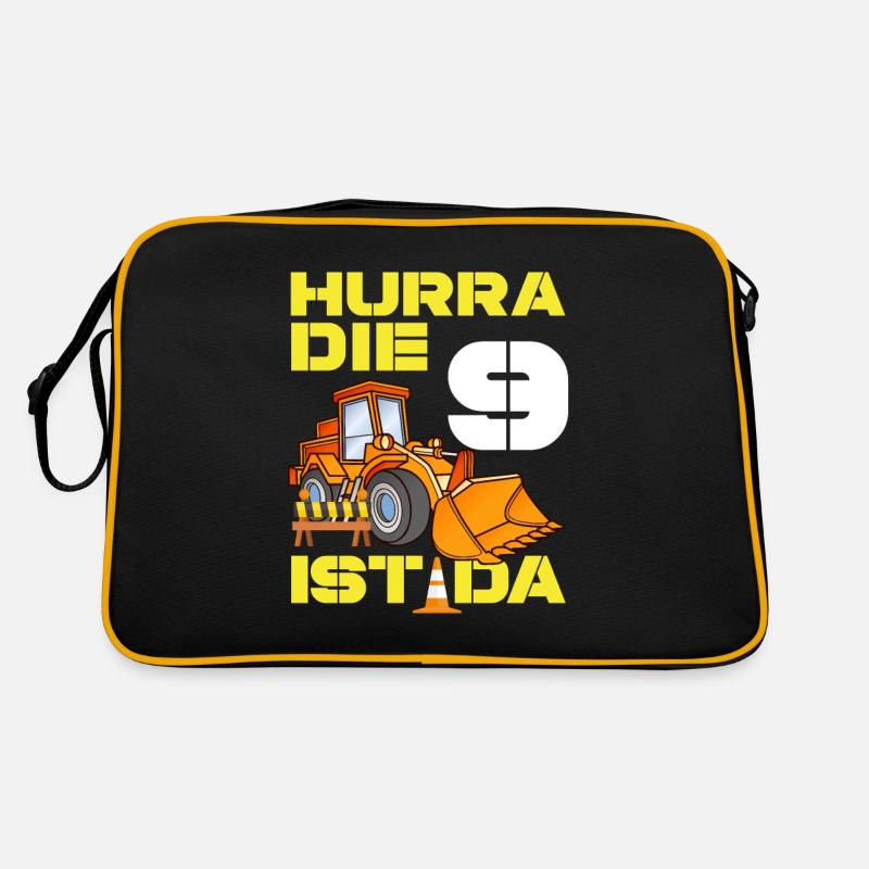 Bagger 9. Geburtstag Baggerfahrer Jungen Geschenk Retro Tasche