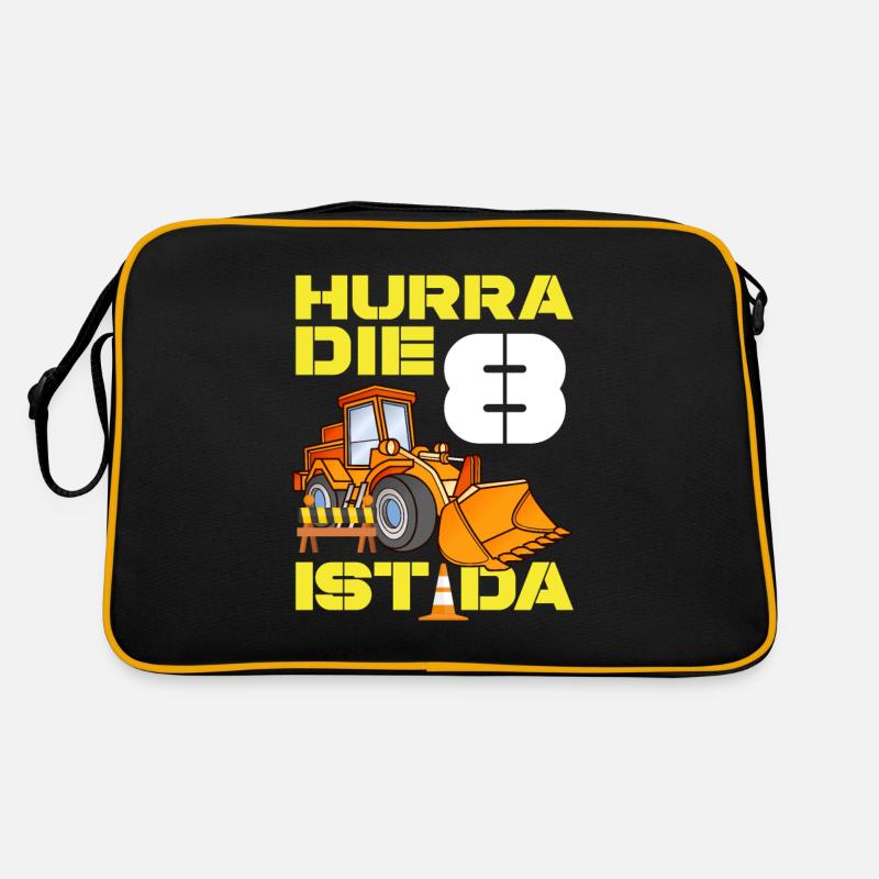 Bagger 8. Geburtstag Baggerfahrer Jungen Geschenk Retro Tasche