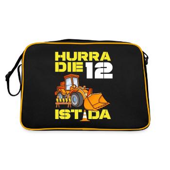 Excavator 12th Birthday Excavator Driver Boy Gift - Retro Bag - black/gold - Back