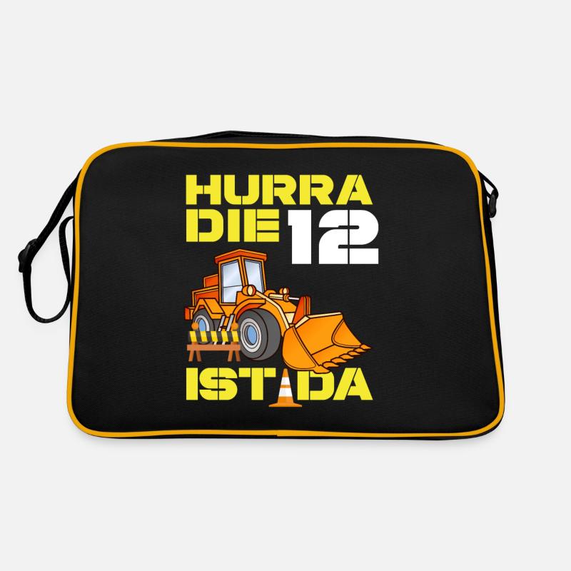 Excavator 12th Birthday Excavator Driver Boy Gift Retro Bag