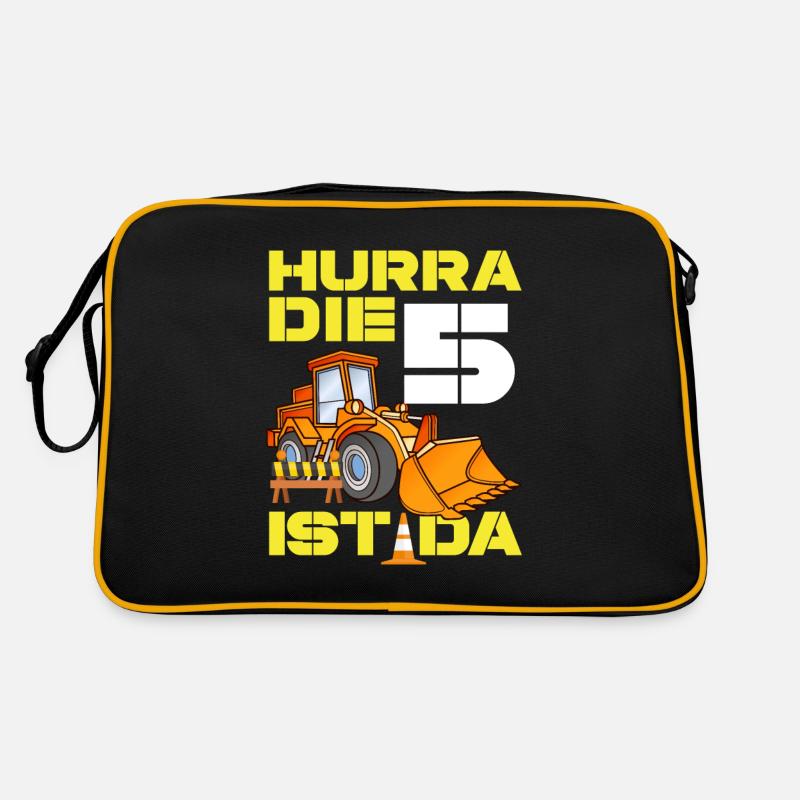 Excavator 5th Birthday Excavator Driver Boy Gift Retro Bag