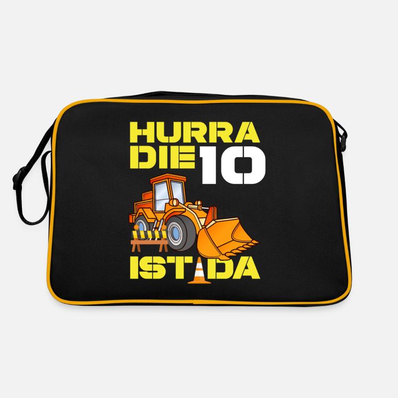 Excavator 10th Birthday Excavator Driver Boy Gift Retro Bag