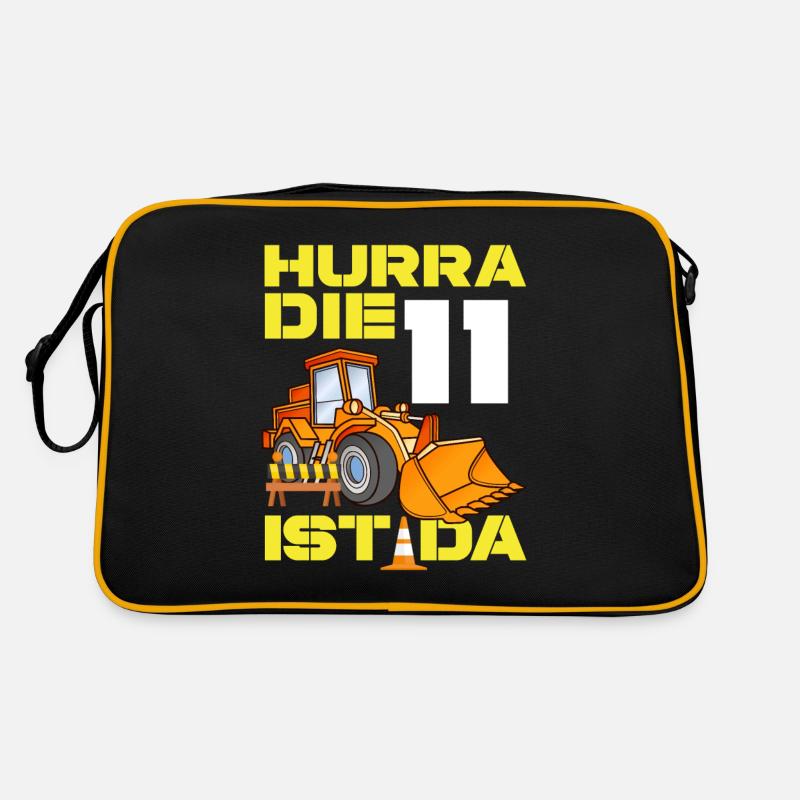 Excavator 11th Birthday Excavator Driver Boy Gift Retro Bag